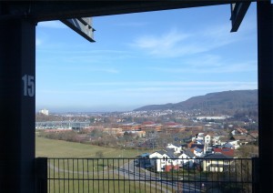 Blick vom Parkdeck zum Stadtbezirk